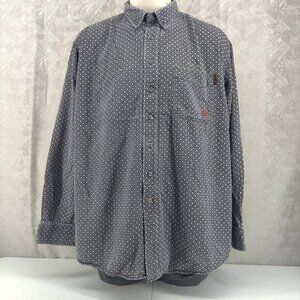 Ariat Work FR Shirt XXL 2XL Blue Flame Resistant CAT 2 Diamond Pattern